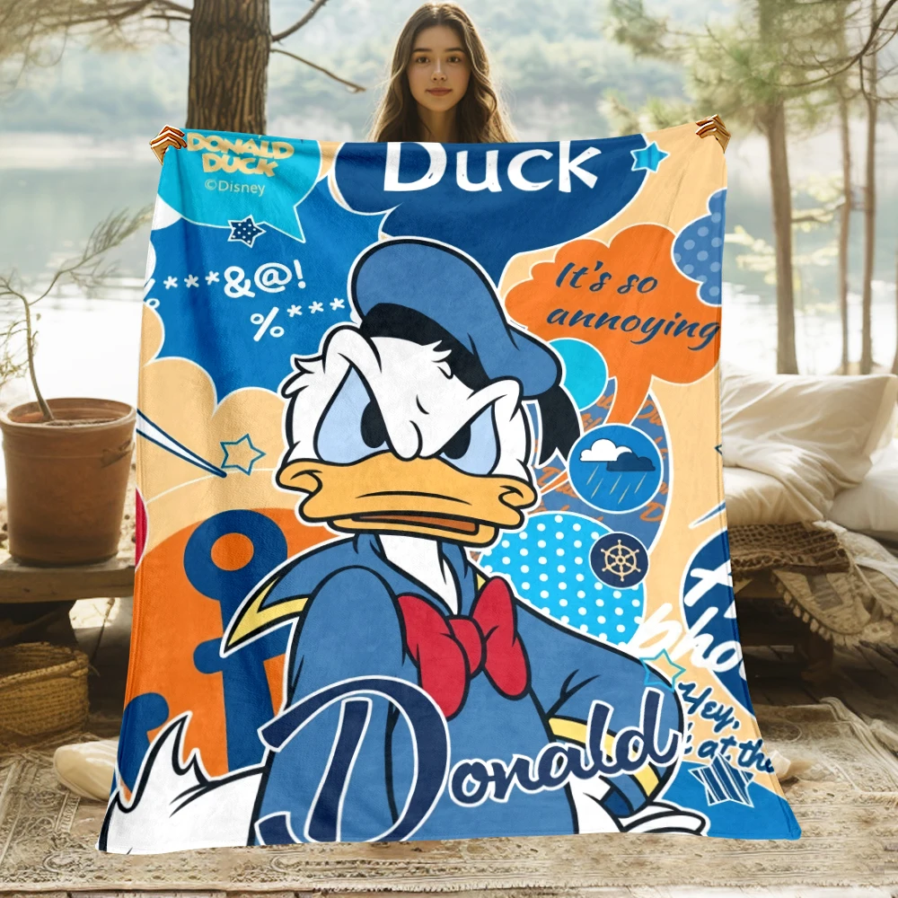 Donald Duck Mickey blanket birthday gift to keep warm blanket super cute blanket Portable Anti-Pilling Picnic blankets for beds