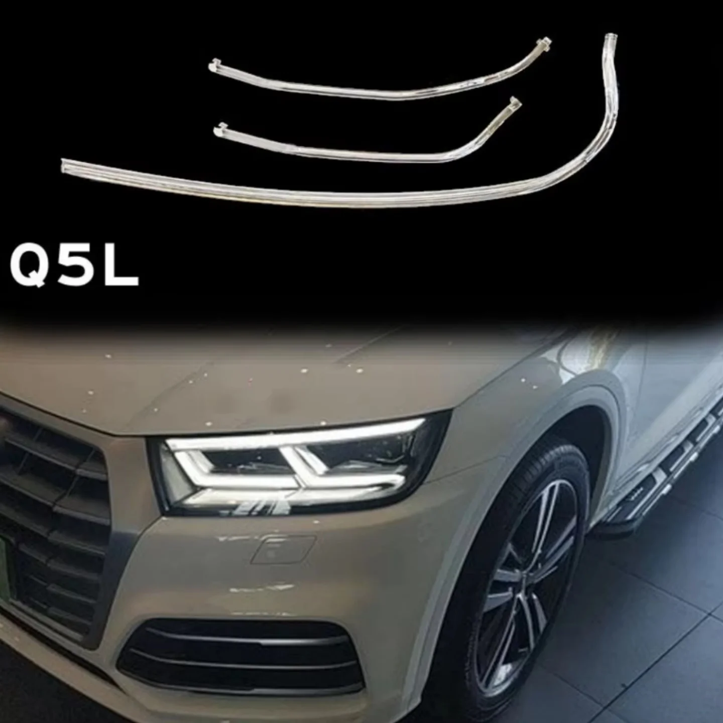 

NEW LED Headlight DRL Tube Light Bars Acrylic tube DRL Fiber For AUDI Q5 Q5L 2018 2019 2020