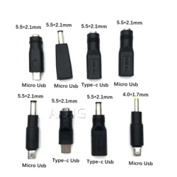 1pcs Type C / Tablet Micro USB 2.0 to DC 5.5x2.1 mm Power Jack Adapter Plug USB C to DC 5.5*2.1 mm Power Connector Adapter 5V
