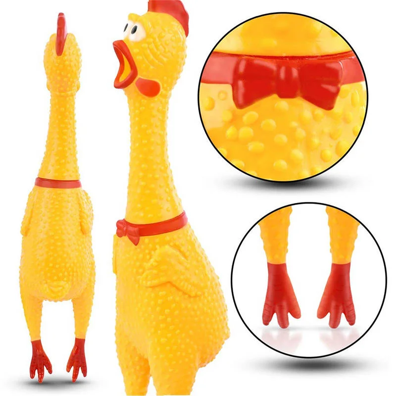 1PC S/M Funny Pet Toy Sets Squawking Rooster Screaming Rubber Chicken Pet Dog Toys Attractive Dog Cat Puppy Sound Molar Chew Toy