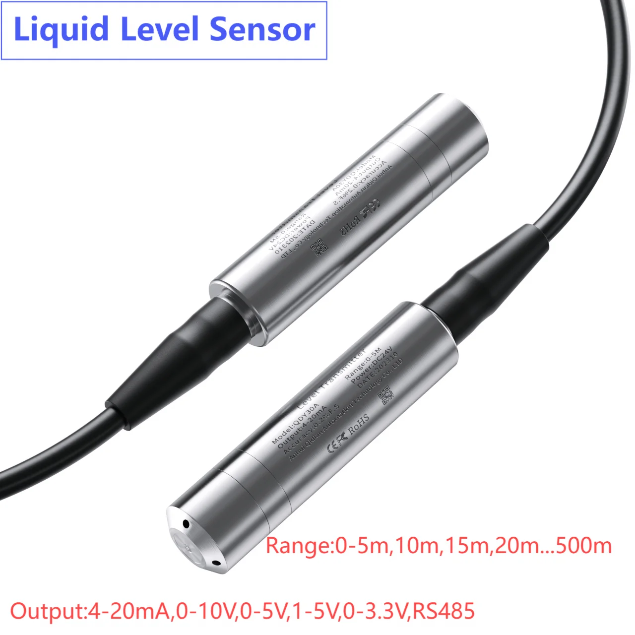 Transmissor De Nível Integral Para Sonda De Sensor De Nível De Líquido, Óleo E Água, Transdutor De Bomba, 0-10V, 10m, 15m, RS485, 4-20mA, 1-5V