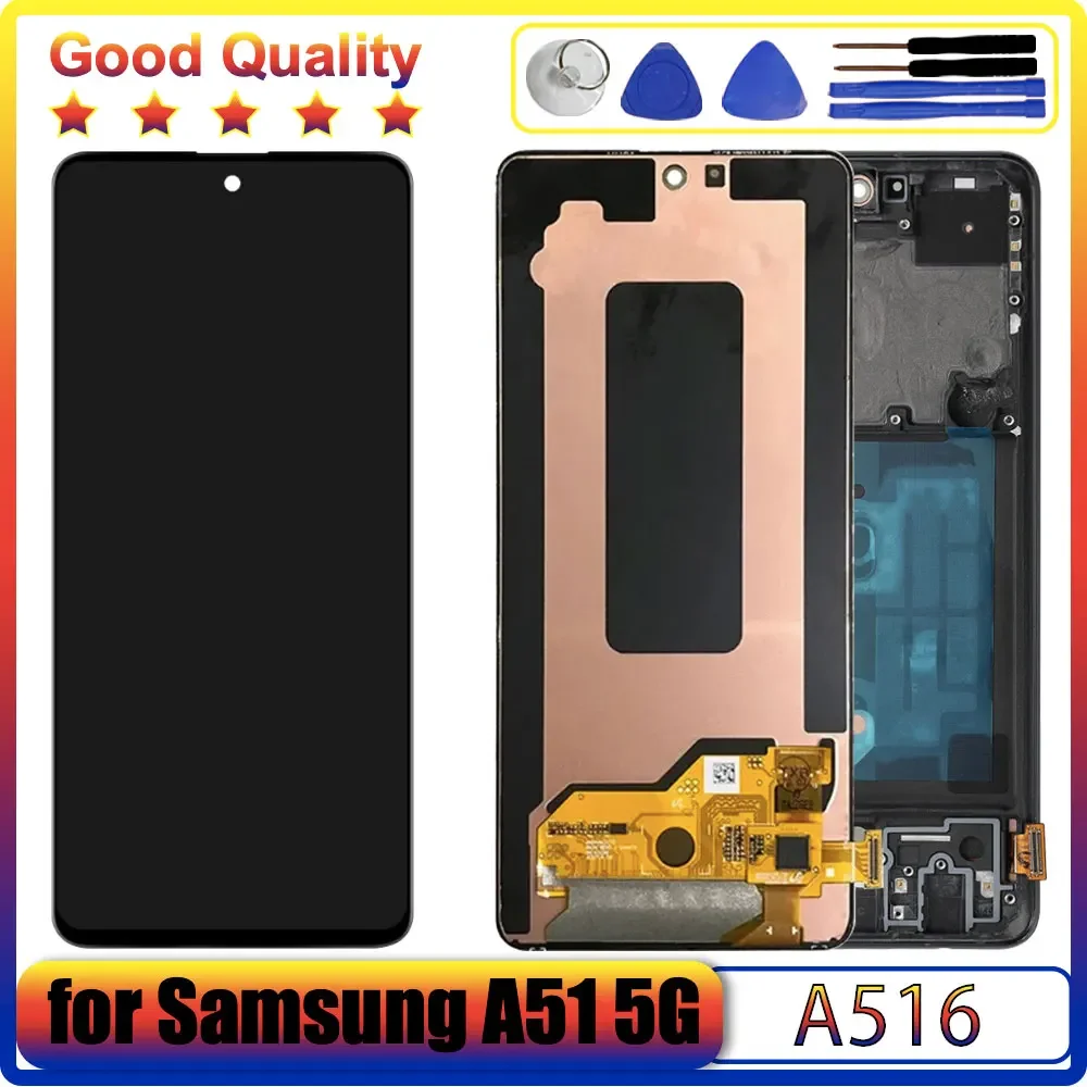 Super AMOLED for Samsung Galaxy A51 5G A516F LCD Display Touch Screen Digitizer Assembly for Samsung A51 5G Screen A516U A516B