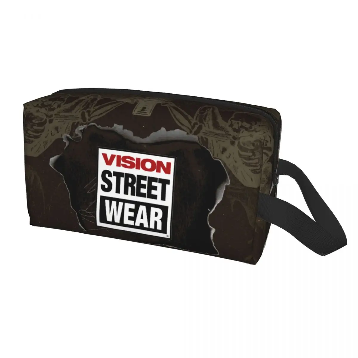 Custom Cool Vision Street Wear Cosmetic Bag Women Fashion Large Capacity Makeup Case Beauty Storage Toiletry Bags