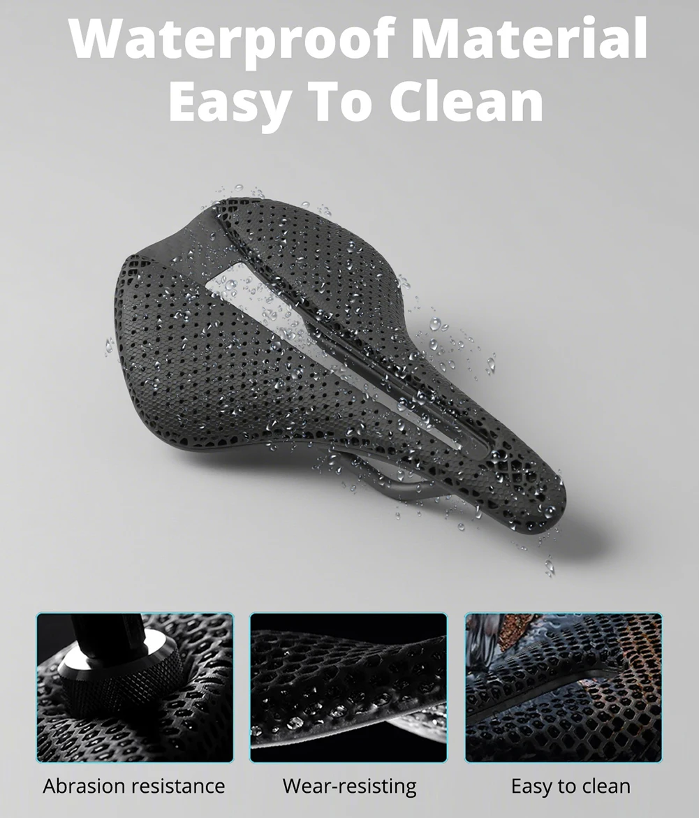 3D-gedruckter/EVA-Fahrradsattel, ultraleichter Carbon-EVA-Hohlsattel 240x155mm für MTB/Rennrad, Carbon-Schienen, Vollcarbon-Schale – Detail 14