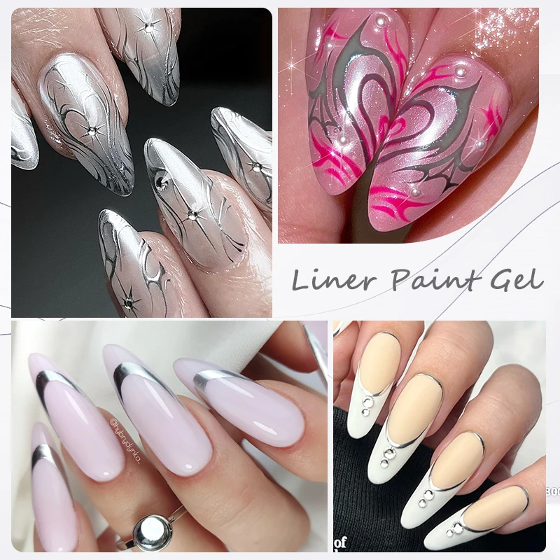 BORN PRETTY Liner pintura Gel esmalte de uñas negro blanco francés hermoso brillo pintura Color dibujo Nail Art diseño DIY barniz