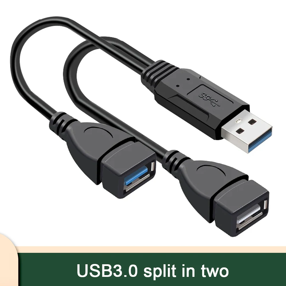 كابل USB عالي السرعة 2.0/3.0 مزدوج لنقل البيانات والشحن متوافق مع قرص فلاش USB NIC القرص الصلب المحمول