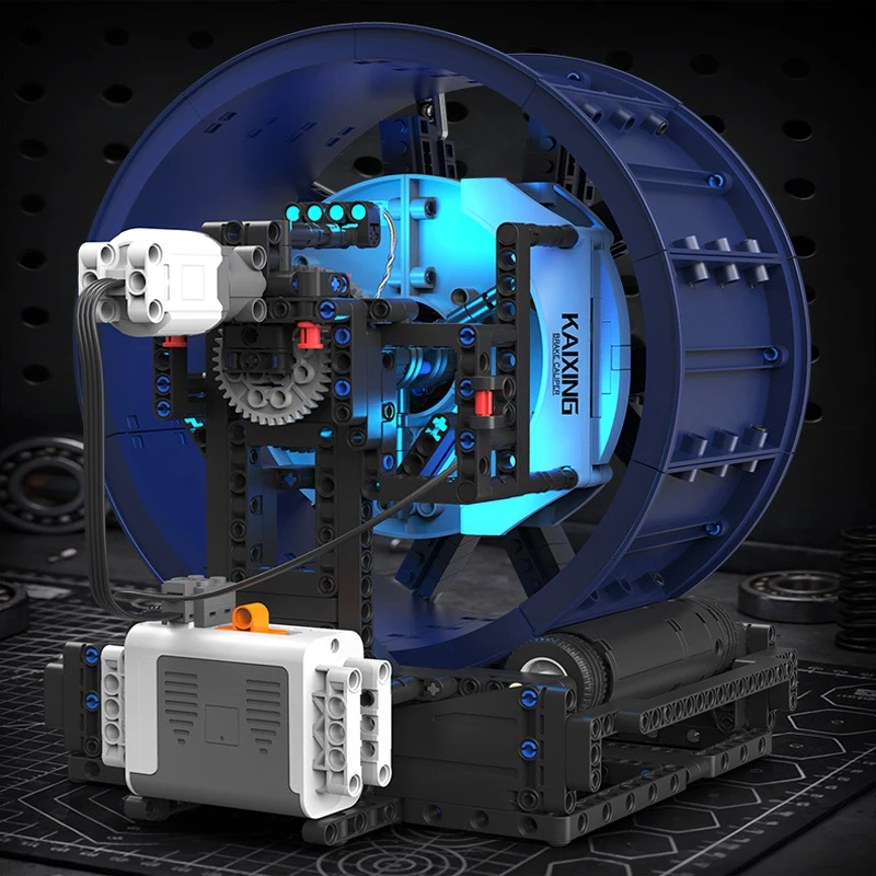 Set di Blocchi da Costruzione Tecnici MOC con Freni Elettrici e Ruote Galvanizzate, Giocattoli da Assemblare per Bambini, Regalo di Compleanno