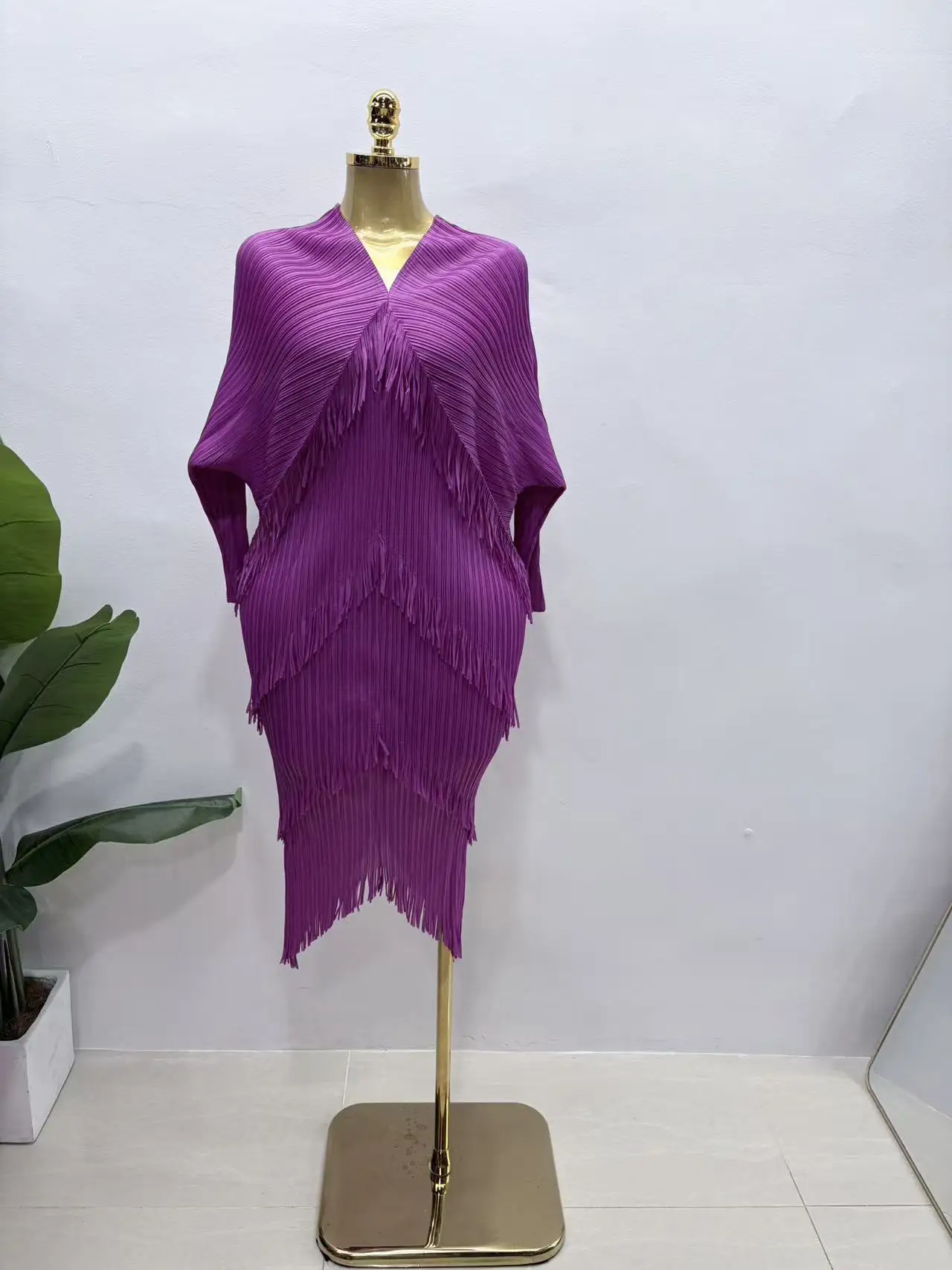 

Плиссированное платье Miyake с бахромой, женское, класса люкс, нишевый дизайн, товары Changqing