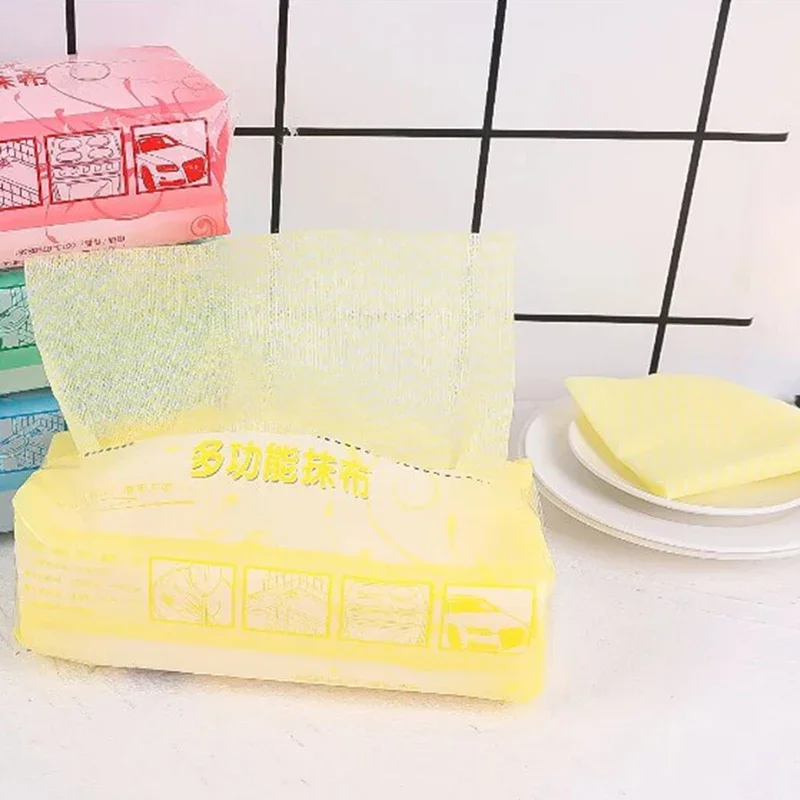 80 Pcs/pack Removable Dish Washing Cloth Kitchen Towels Dishcloth Non-woven Fabric Household Car Cleaning Cloth Disposable Wipes