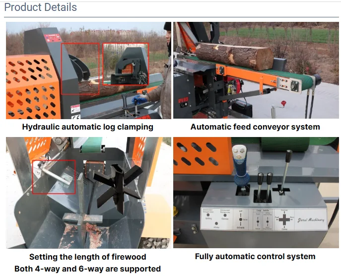 30ton Wood Splitter, 50cm Firewood Processor Electric PTO Splits Machine