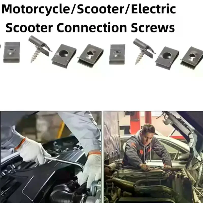 20/30/40/50/100 Sets Motorcycle Body Screw Flower Body Bolt With Clip Fairings Screw Nut Part Motorcycle Accessories #2