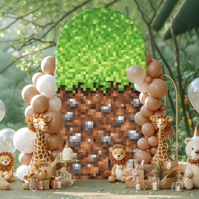 レトロピクセルワールドアーチバックドロップカバー 草と土のブ - Retro Gaming Event のレビューと価格