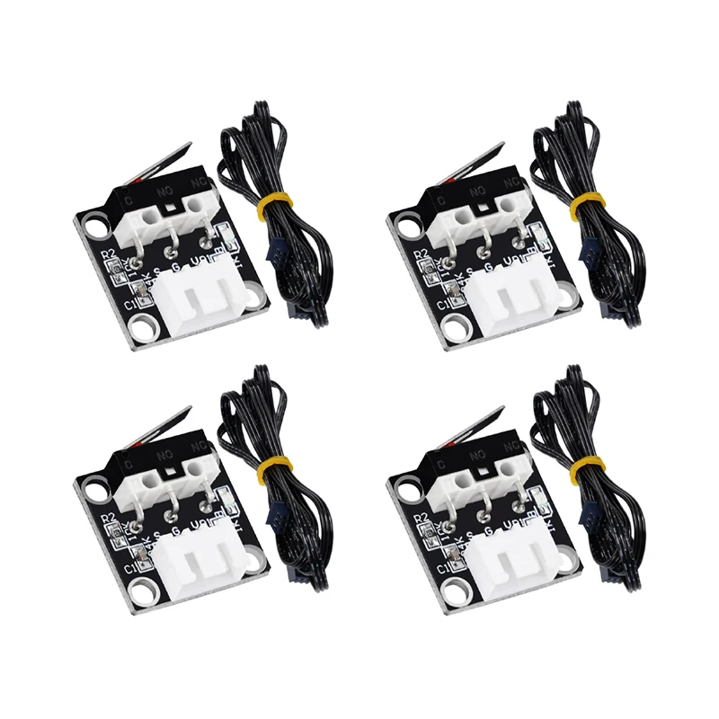 4Set XYZ Poros Sakelar Batas Mikro Sakelar Mekanis Ujung Stop 3Pin Kabel 1M untuk Creality CR10 CR10S Ender3 Bagian Printer 3D