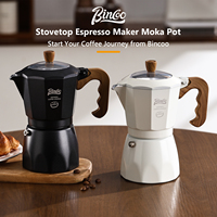 Bincoo 4-Cup Aluminum Moka Pot Dual Valve Espresso Maker Italian Style Stovetop Coffee Brewer for Home