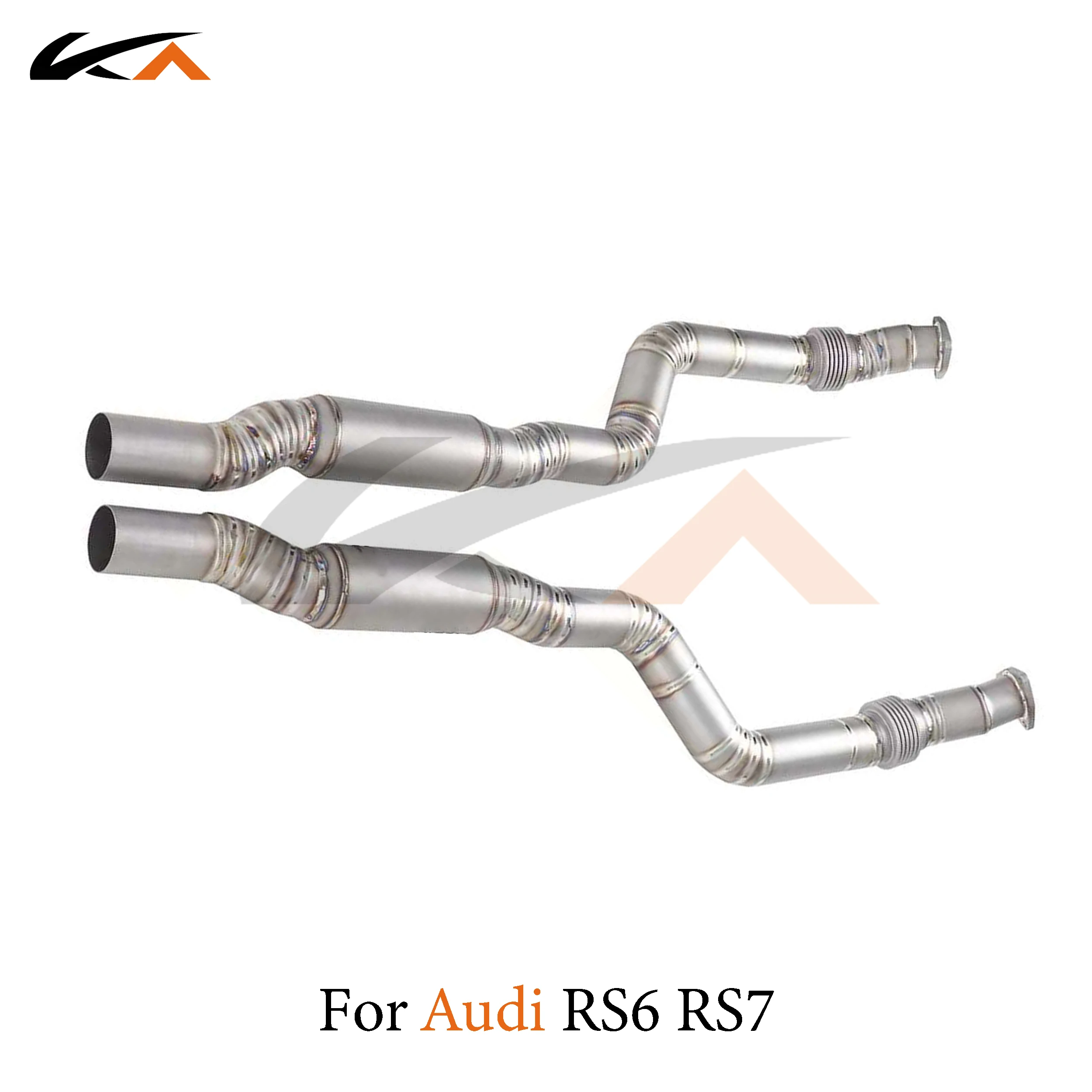 KA Tuning exhaust system titanium front pipe for audi rs6 rs7 c7 c7.5 4.0t performance auto parts with resonator car accessories