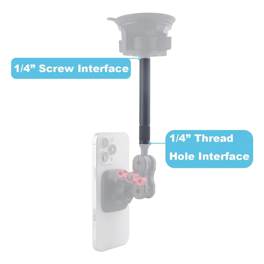 알루미늄 합금 1/4인치 나사 연장 마운트 로드 고프로 히어로 13 12 11 10 9 인스타360 X3 X4 X5 DJI 오스모 액션 5 PRO 4 3 2 카메라용