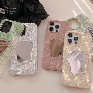 Fall eines Telefon -Luxusspiegels für iPhone, spezielles Gesteinsmuster, elegante weiche Schutzabdeckung, 15, 14, 13, 12 Pro Max, 11, X, S, XR, 7, 8 Plus, If 11 Hauptverkaufsspiegel, der nicht brechen - №10