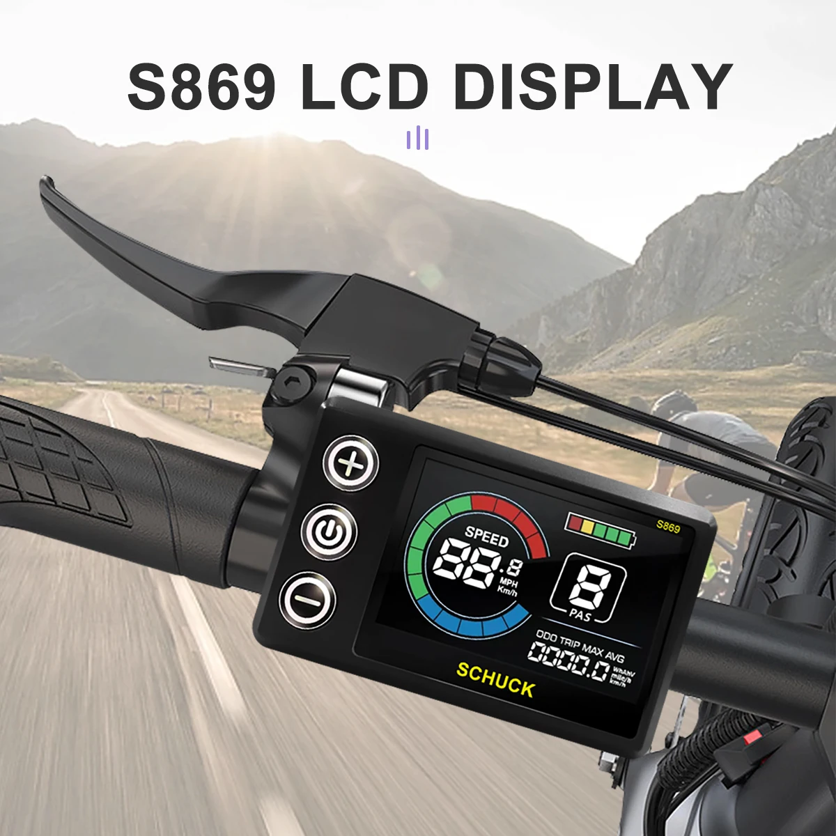 S869 Electric Bicycle LCD Display 24V36V48V52V60V72V Meter E-bike Control Panel with Waterproof /SM Plug E-bike Motor LCD meter