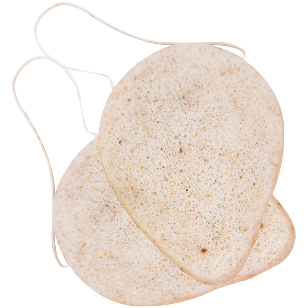 

2Pcs Portable Facial Washing Puff Reusable Konjac Sponge Makeup Remover for Women and Girls Makeup Cleaning Powder