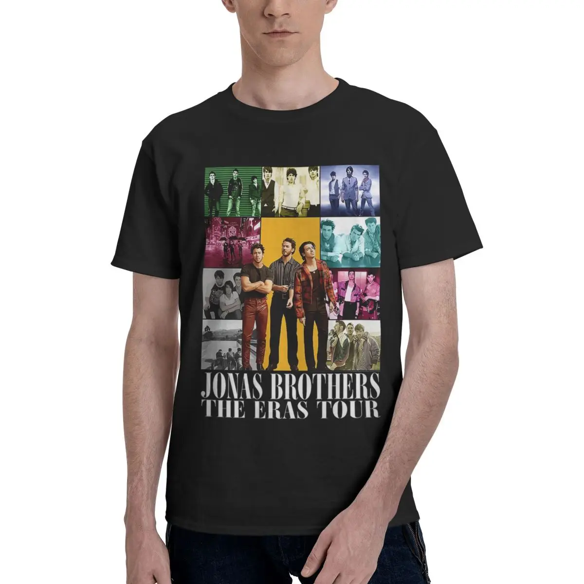 

JB The Eras Tour Jona Brother Merch, повседневная дышащая удобная милая забавная футболка из 100% хлопка для мужчин, забавная рубашка