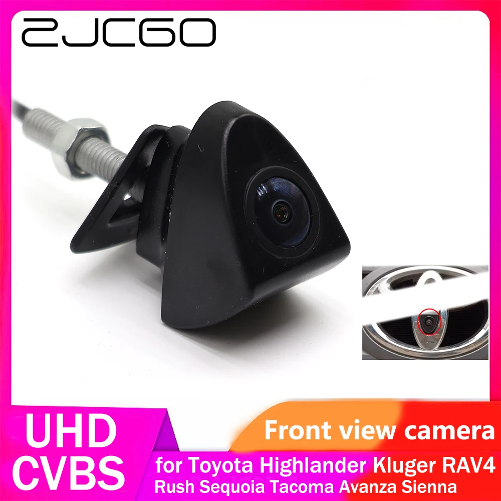 

ZJCGO CVBS RCA 170° Car LOGO Parking Front View Camera for Toyota Highlander Kluger RAV4 Rush Sequoia Tacoma Avanza Sienna