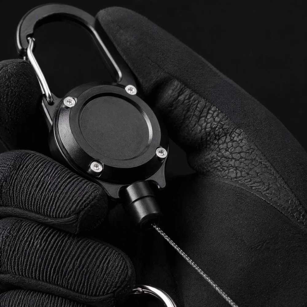Anti-Theft Aluminum Alloy Retractable Keychain Heavy Duty Steel Cable Retractable Key Chain Portable Wire Rope Key Ring Fishing