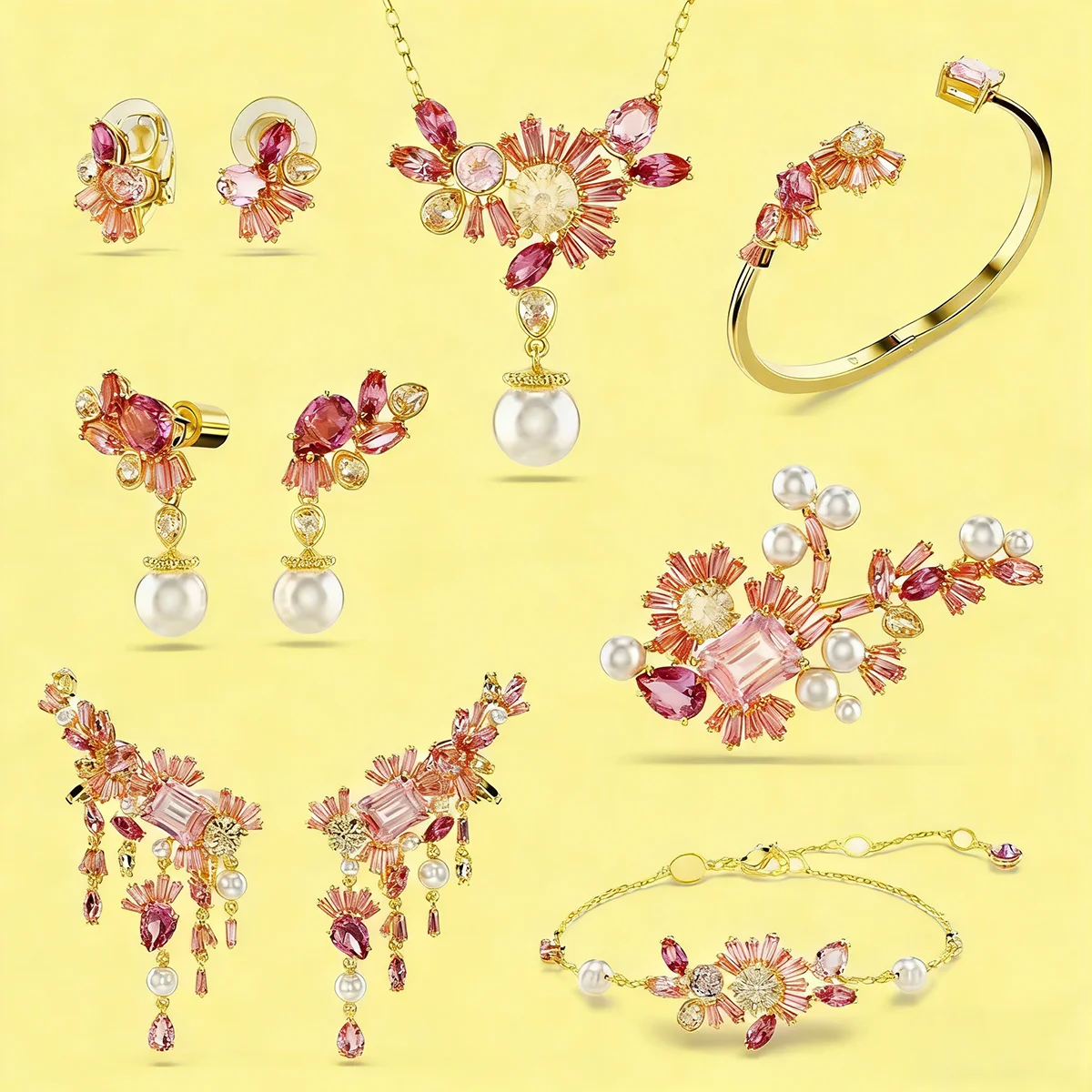 Conjunto de Joyería Fina de Cristal Tallado de Ágata Original 2026, Collar Geométrico de Lujo, Aretes, Pulsera y Anillo para Mujer, Regalo de Boda