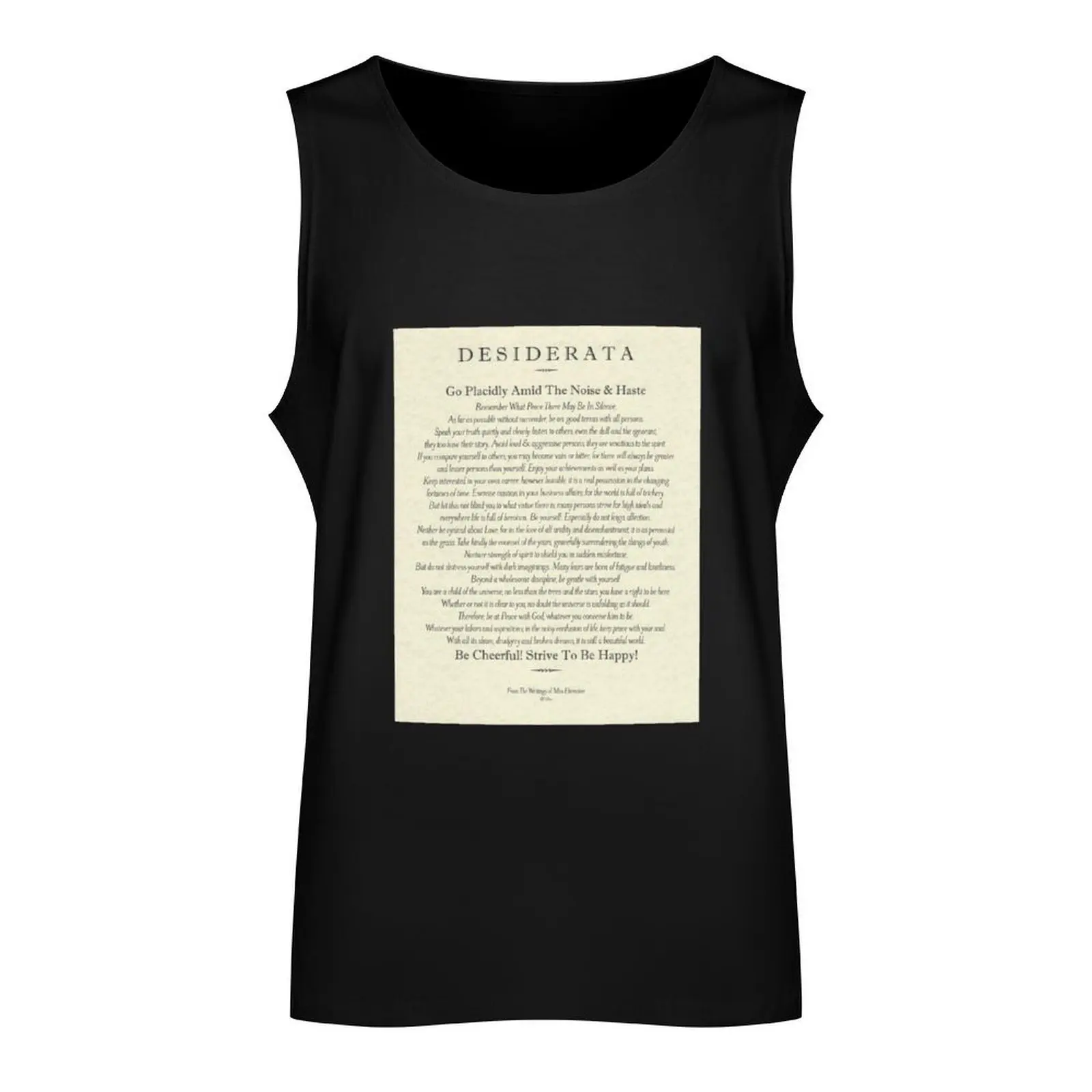 Desiderata Poem on Parchment-Traditional Tank Top T-shirt sports Men's sleeveless t-shirt