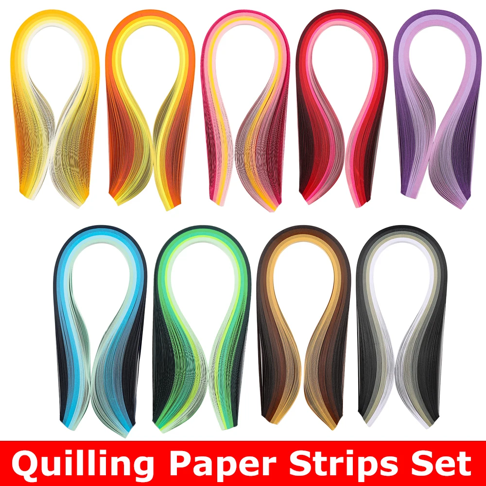 

100strips/pack Gradient Color Quilling Paper Strips Set 5mm 39cm Flower Gift Paper for Origami Handmade Decoration DIY Art Craft