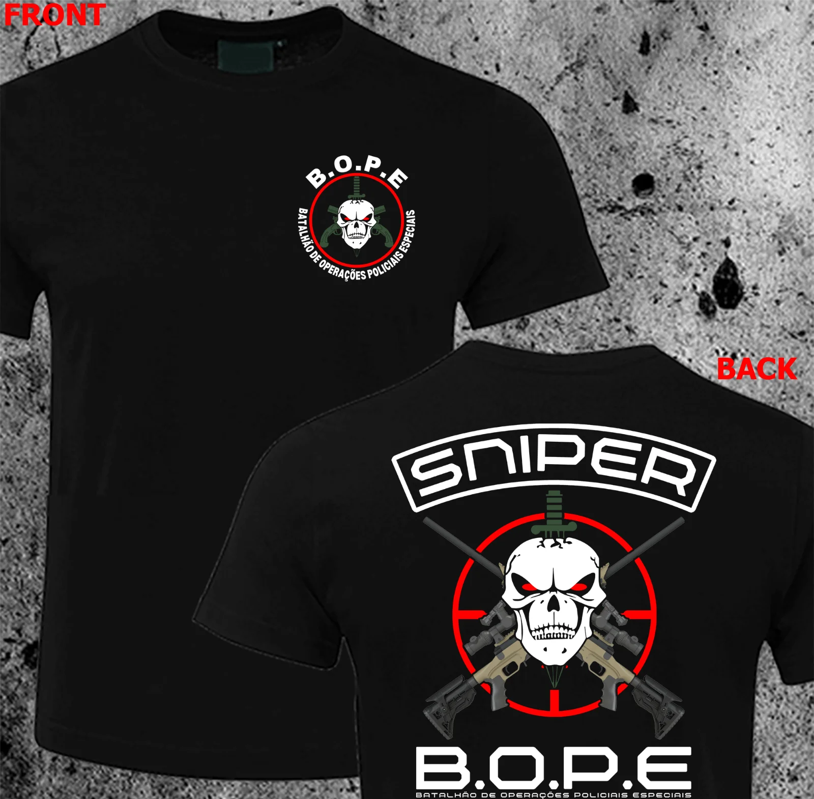 BOPE Tropa De Elite Sniper Unit Scout Brazil Special Forces T shirt Short Sleeve Casual 100% Cotton Shirt