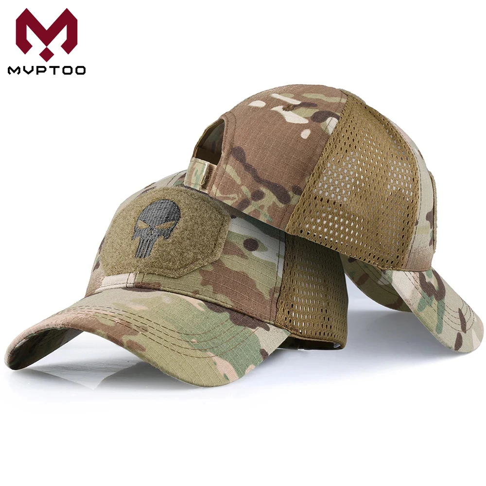 Baseball Caps Camouflage Tactical Trucker Hat Combat Paintball Basketball Football Adjustable Classic Mesh Snapback Sun Hats Men