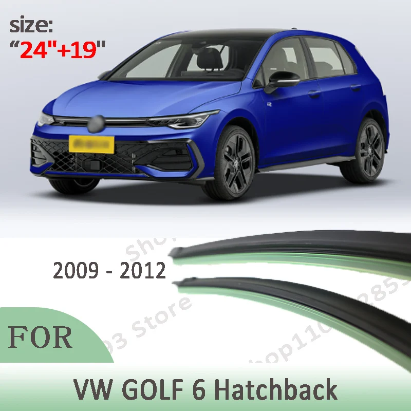 

Wiper LHD Front Wiper Blades Set For VW GOLF 6 Hatchback 2009 - 2012 Windshield Windscreen Window Brushes 24"+19"