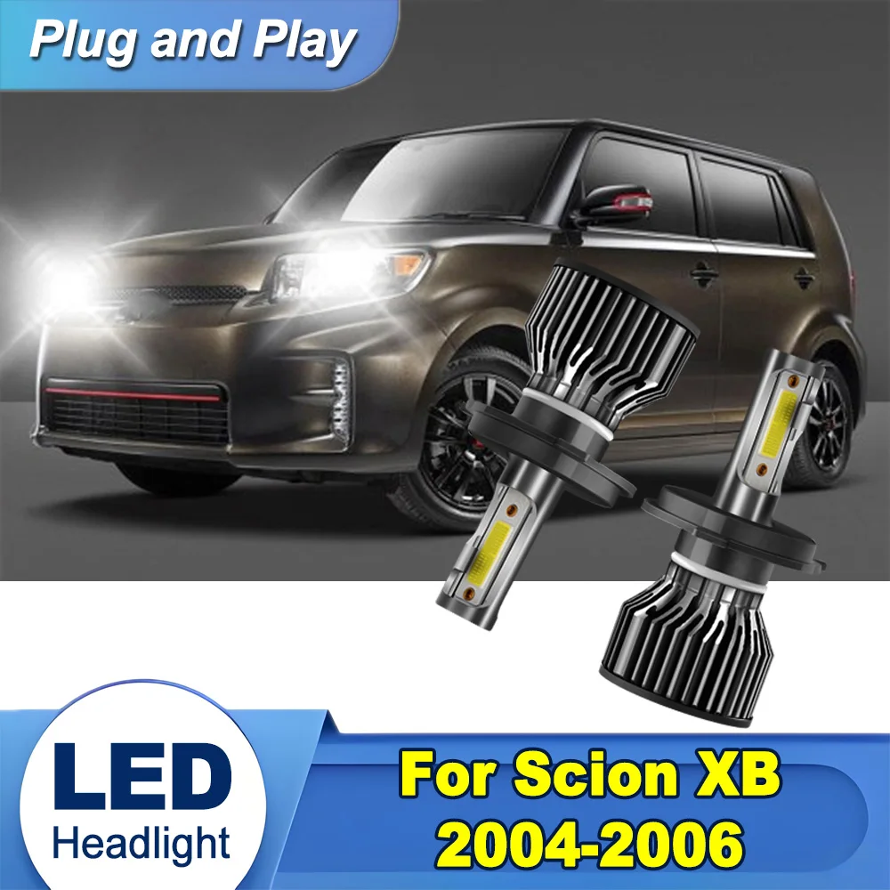 

2PCS H4 High Low Beam LED Headlight 6000K White Super Bright 120W 20000LM For Scion XB 2004 2005 2006 Canbus Car Light