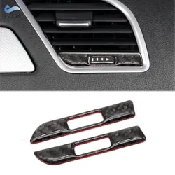 For Audi A4L A5 2009 - 2012 2013 2014 2015 2016 Carbon Fiber Center Console Side Air Condition Air Vent Outlet Cover Trim