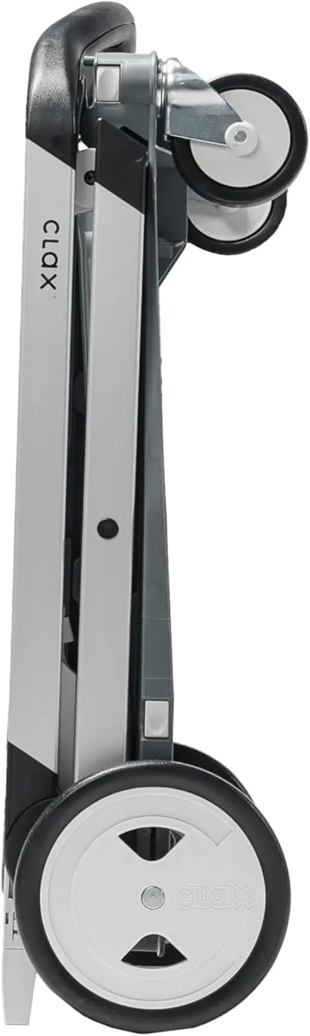 Collapsible Multi-Use Folding Trolley with Storage Crate, Sturdy Aluminum Frame, Grey Color