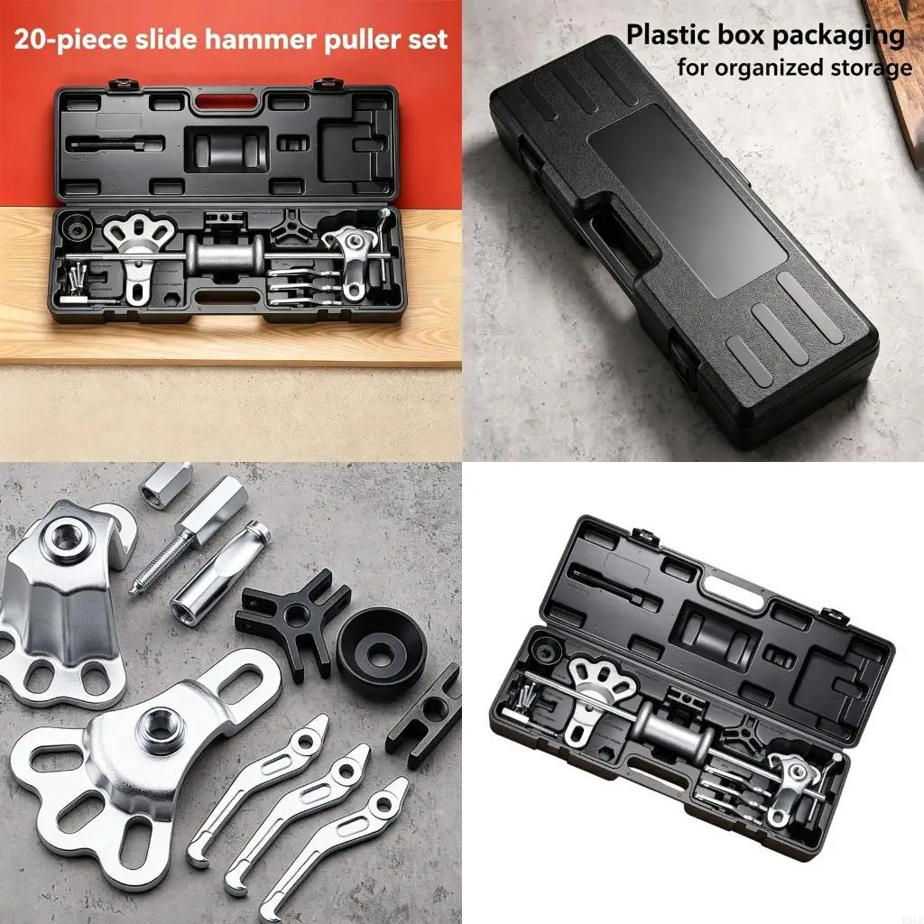 20Pcs Carbon Steel Wheel Hub Bearing Removing Tool Slide Hammer Puller Set For Car Repairing Auto Repair Accessories H9EE