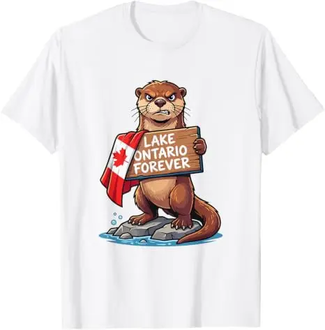 Lake Ontario Forever Otter Animals Flag Lustiges Anti-Lake-America T-Shirt Y2k Pro Lake Ontario Beaver Grafik-T-Shirt für Männer Jungen – Detail 34