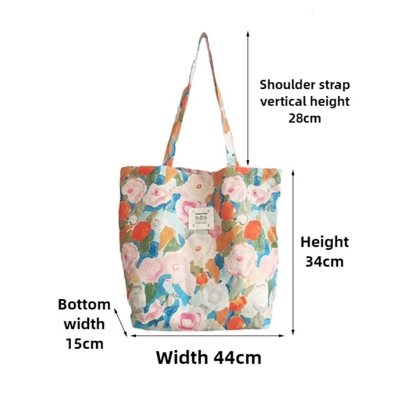 Youda New Style Fashion Cotton Fabric Shoulder Bag for Women Vintage Floral Handbag Large Casual Capacity Shopper Tote Bags