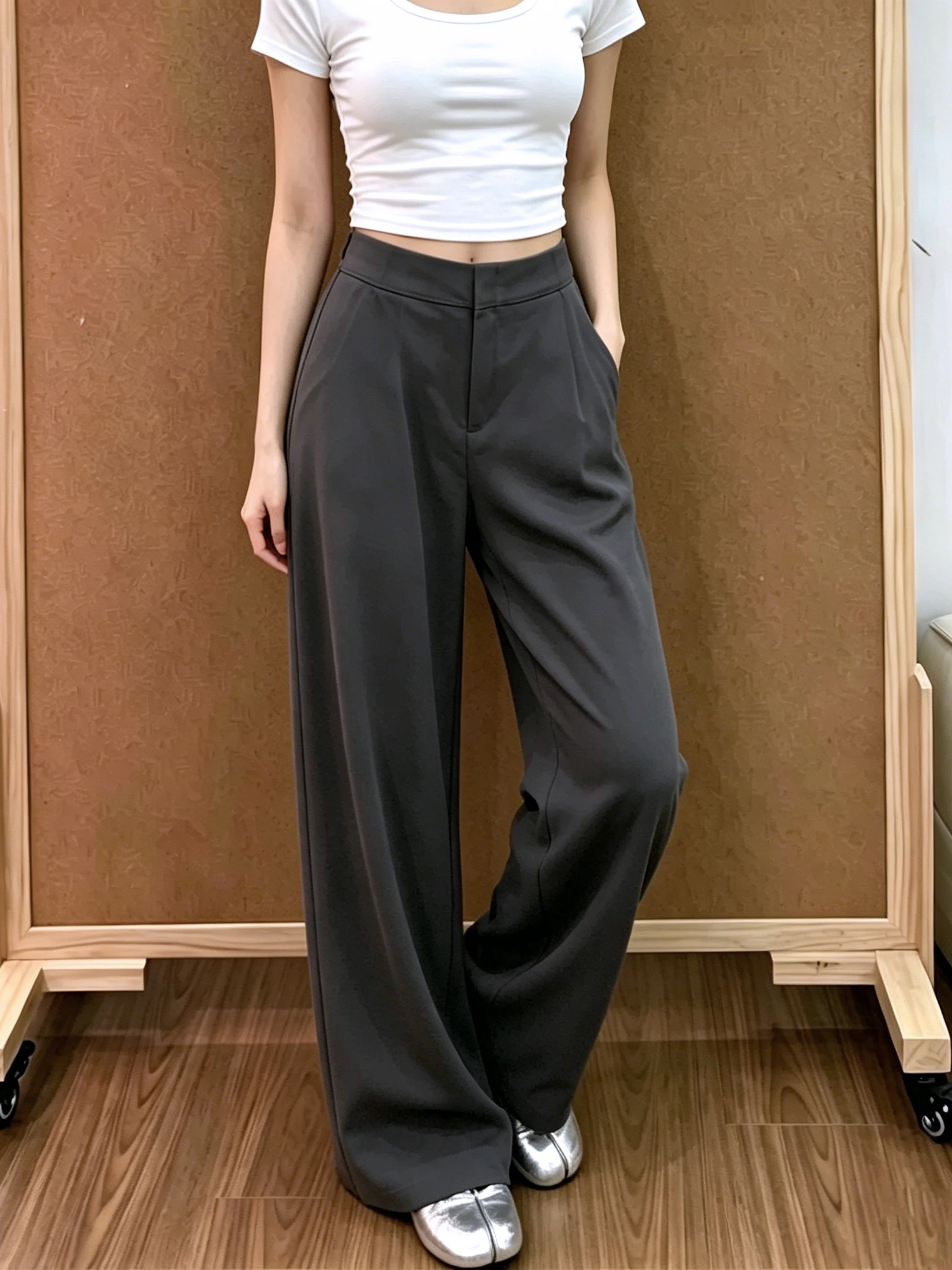 Gray High Waist Wide Leg Suit Pants Women Summer Loose Casual Drape Straight Versatile Floor-Length Trousers Commute Style