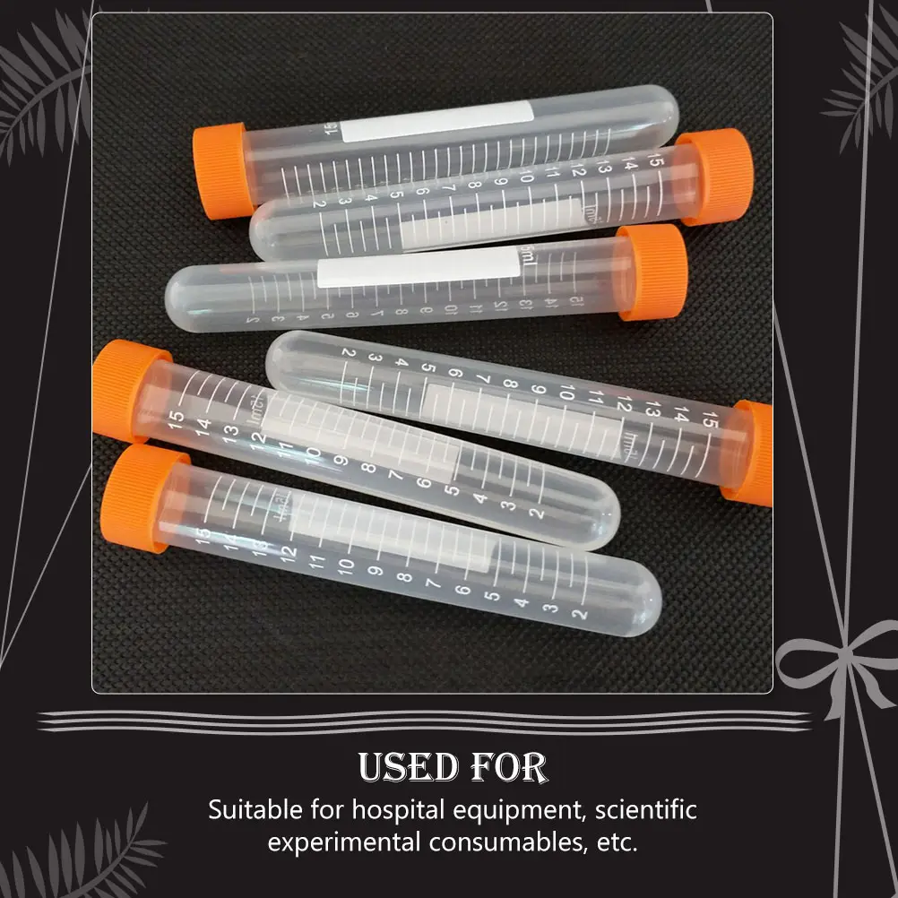 

100pcs 15ml PE Leak-Resistant Screw Cap Vials for Hospital Scientific Experiments Test Sample Storage