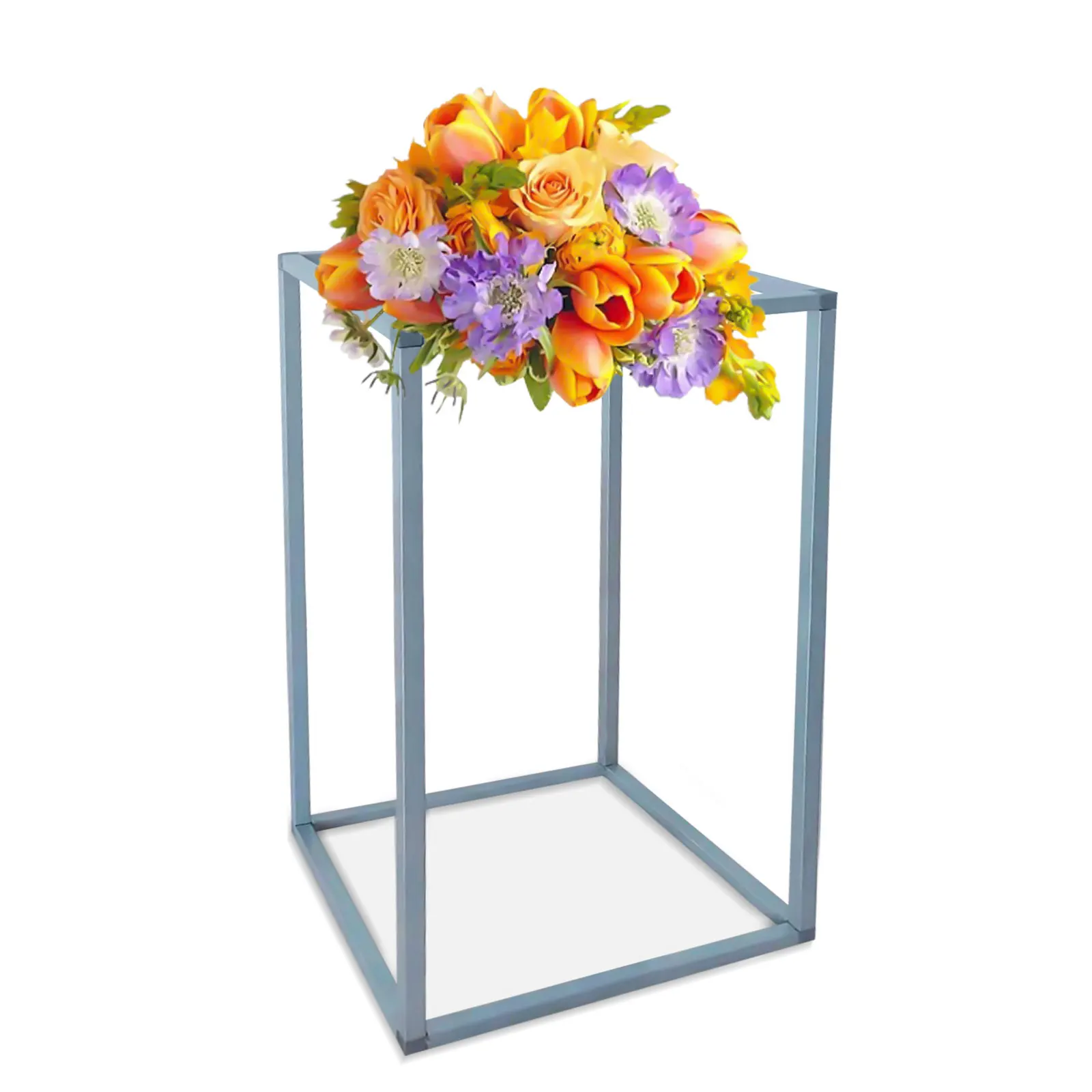 11Pcs 40cm Metal Plating Floral Decor Vase Floor Column Stand Road Lead Wedding Supply Geometric Metal Stands Holder