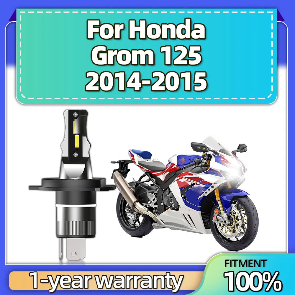 

For Honda Grom 125 2014 2015 Mini 1PCS H4 LED Bulb 15000LM 6000K Motorcycle Headlight Canbus Error Free Motorbike High Bright