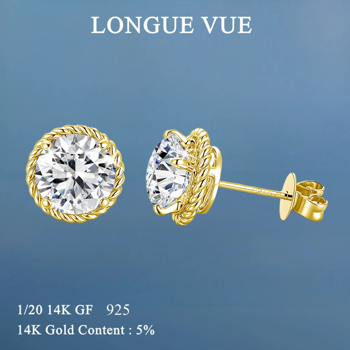 14k-ゴールドフィルドモアッサナイトスタッドピアス-d-vvs1-ラウンドカットラボダイヤモンドイヤースタッド女性のためのウェディングジュエリー