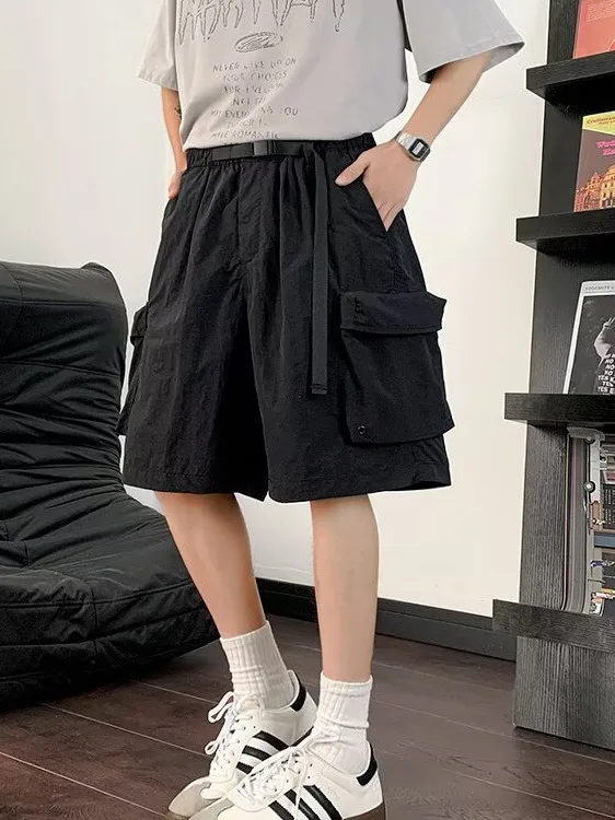 

Летние повседневные свободные шорты прямого кроя в рабочем стиле, тонкие, свободного кроя, мужские, с пятью карманами, легкие, дышащие