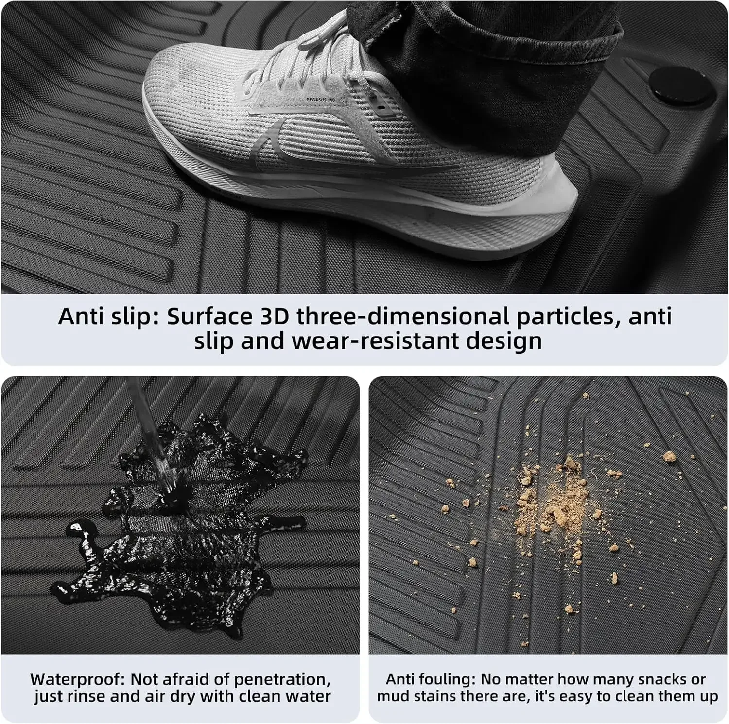 حصيرة سرير الشاحنة وحصيرة الباب الخلفي لسيارة Ford F-150 F150 2015-2023 Lightning Crew/SuperCrew (5.5FT، 67.1 بوصة سرير) جميع الأحوال الجوية TPE ثقيلة