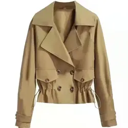 Spring and Autumn Coats for Women Versatile Spring and Autumn Styl Loose Workwear Casual High-end Women Short Windbreakers