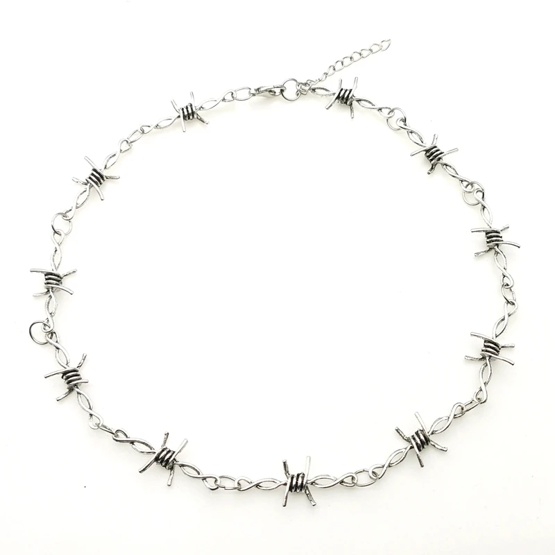 Small wire Brambles Iron Unisex Choker  Necklace Women Hip-hop Gothic  Punk Style Barbed Wire Little thorns Chain Choker Gifts