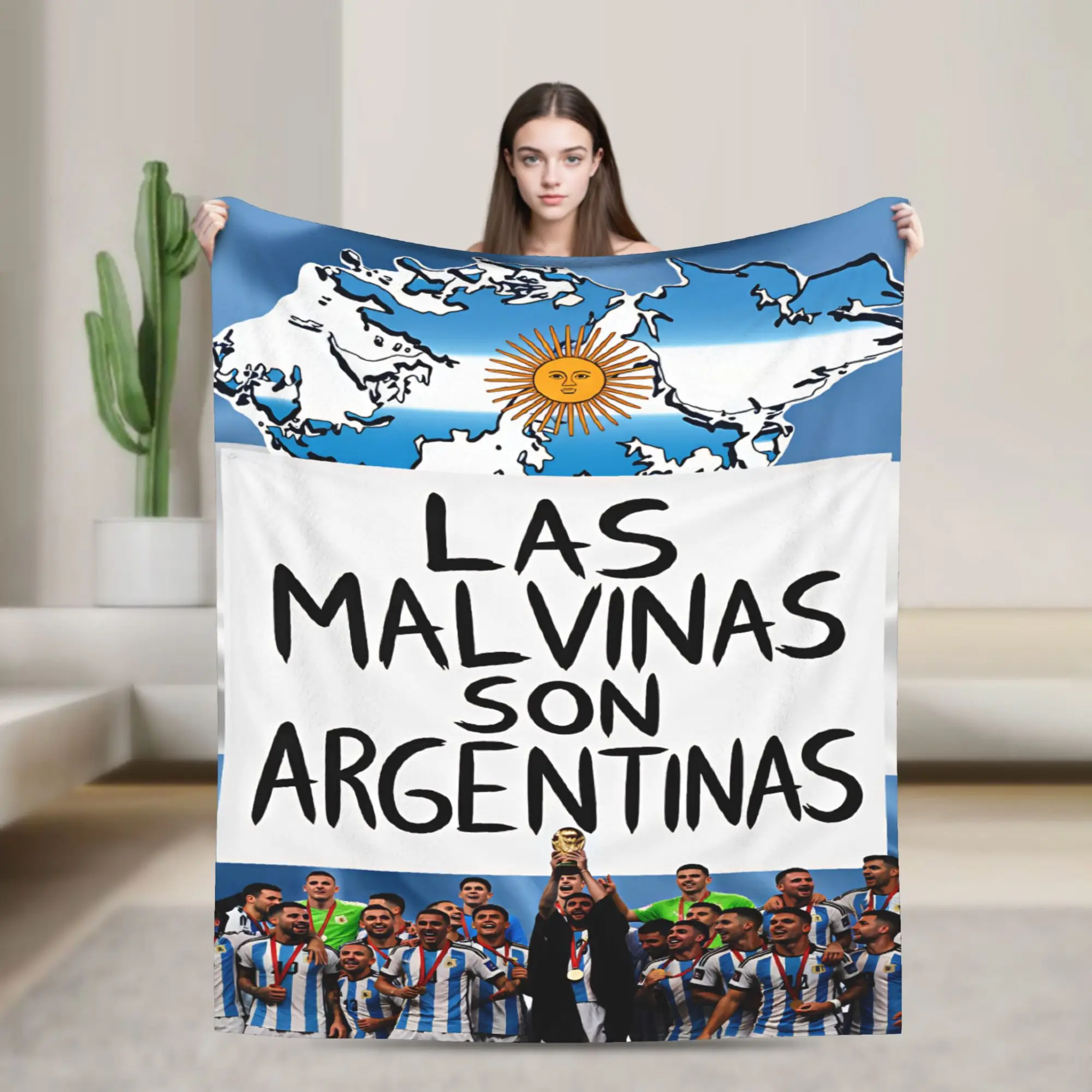 Las Malvinas Son Argentinas Blankets  Travel Flannel Throw Blanket For Couch Bed Super Warm Custom Quality Bedspread Gift Idea