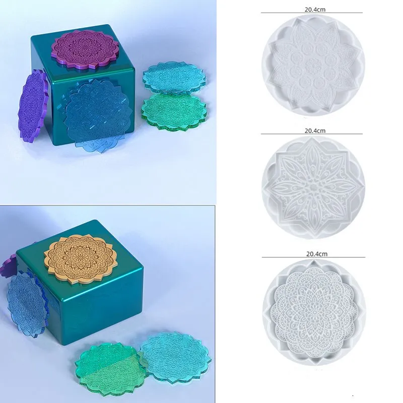 Molde de silicona para posavasos de té rectangular grande, resina epoxi UV DIY, moldes para decoración del hogar, fabricación de manualidades,