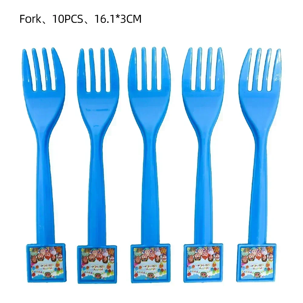 Cocomelonly Boys Decoration Birthday Set Background Tableware Cup Knife Fork Background Baby Shower Supplies